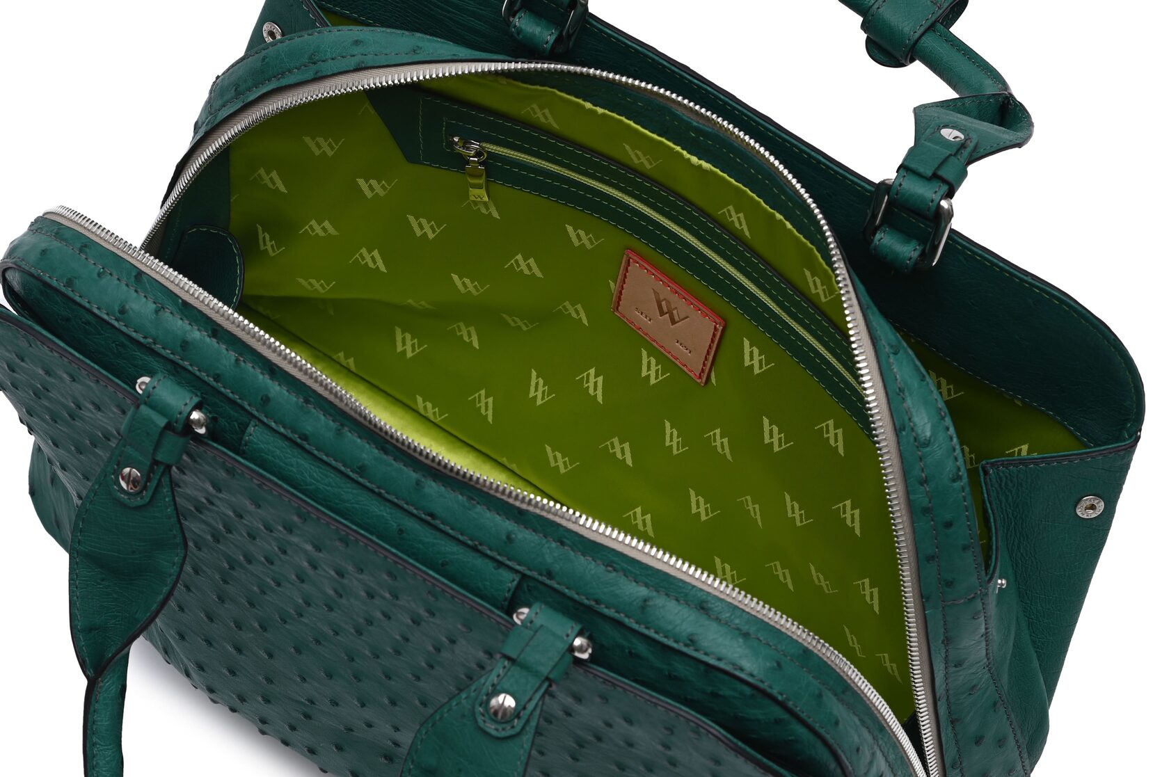 Shop Green Lexington Ostrich Leather Business Bag | Winklmayr