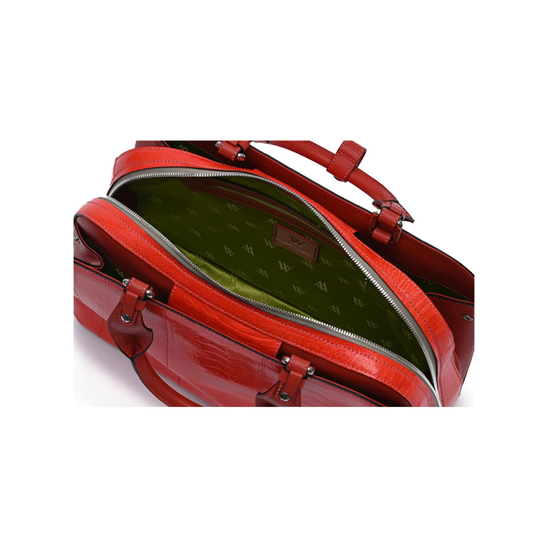 Lexington — Red Chili African Ostrich Leather Business Bag
