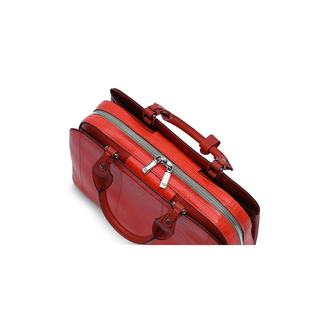 Lexington — Red Chili African Ostrich Leather Business Bag