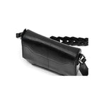 Lia — Black African Ostrich Leather Shoulder Bag