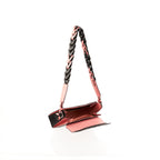 Lia Black Limited Edition Ostrich Leather Shoulder Bag with Light Pink Gussets