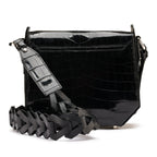 Lia — Black Nile Crocodile Leather Shoulder Bag