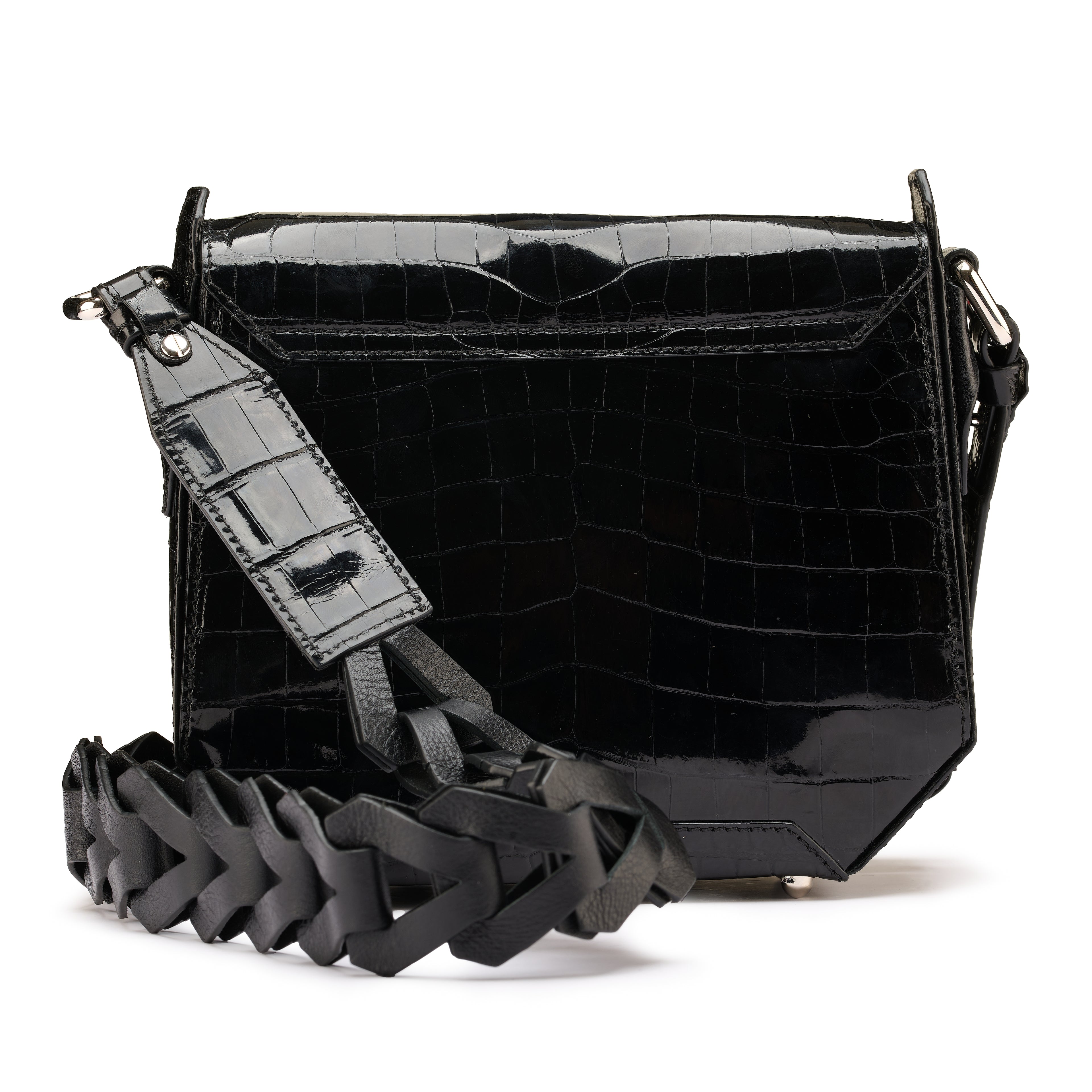 Lia — Black Nile Crocodile Leather Shoulder Bag