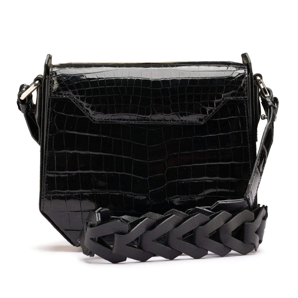 Lia — Black Nile Crocodile Leather Shoulder Bag