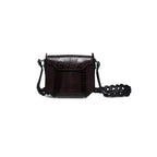 Lia — Dark Brown African Ostrich Leather Shoulder Bag