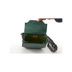 Lia — Green African Ostrich Quill Leather Shoulder Bag