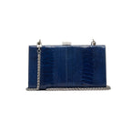 Libby — Blue African Ostrich Leather Evening Bag