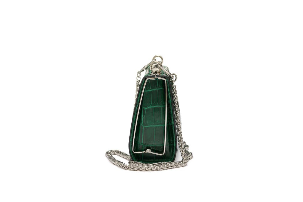 Libby — Green Nile Crocodile Leather Evening Bag