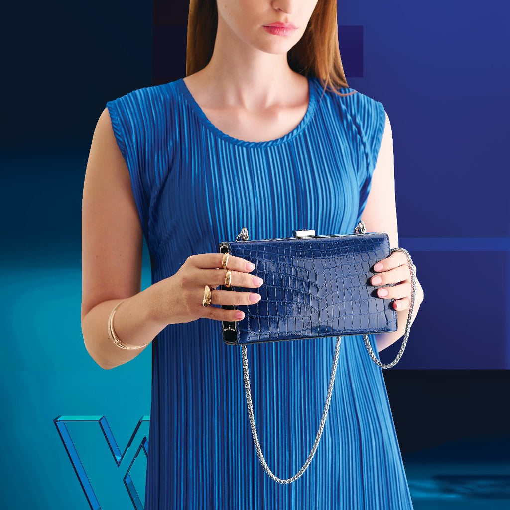 Libby — Green Nile Crocodile Leather Evening Bag