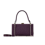 Libby — Purple African Ostrich Quill Leather Evening Bag
