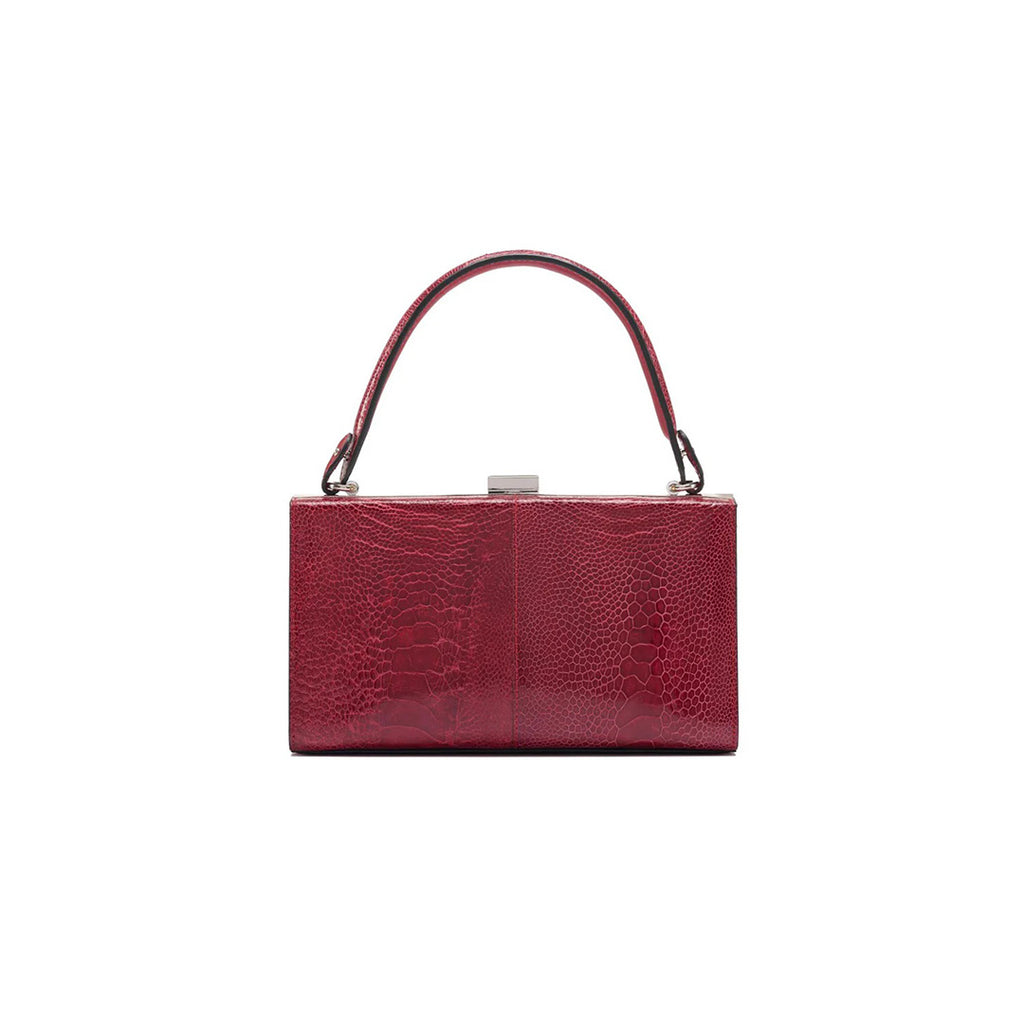Libby — Red African Ostrich Leather Evening Bag