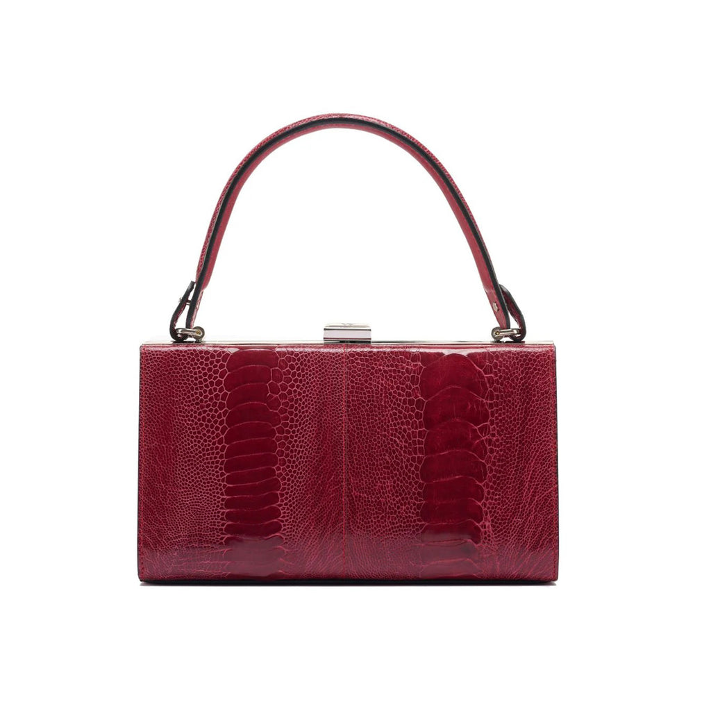 Libby — Red African Ostrich Leather Evening Bag