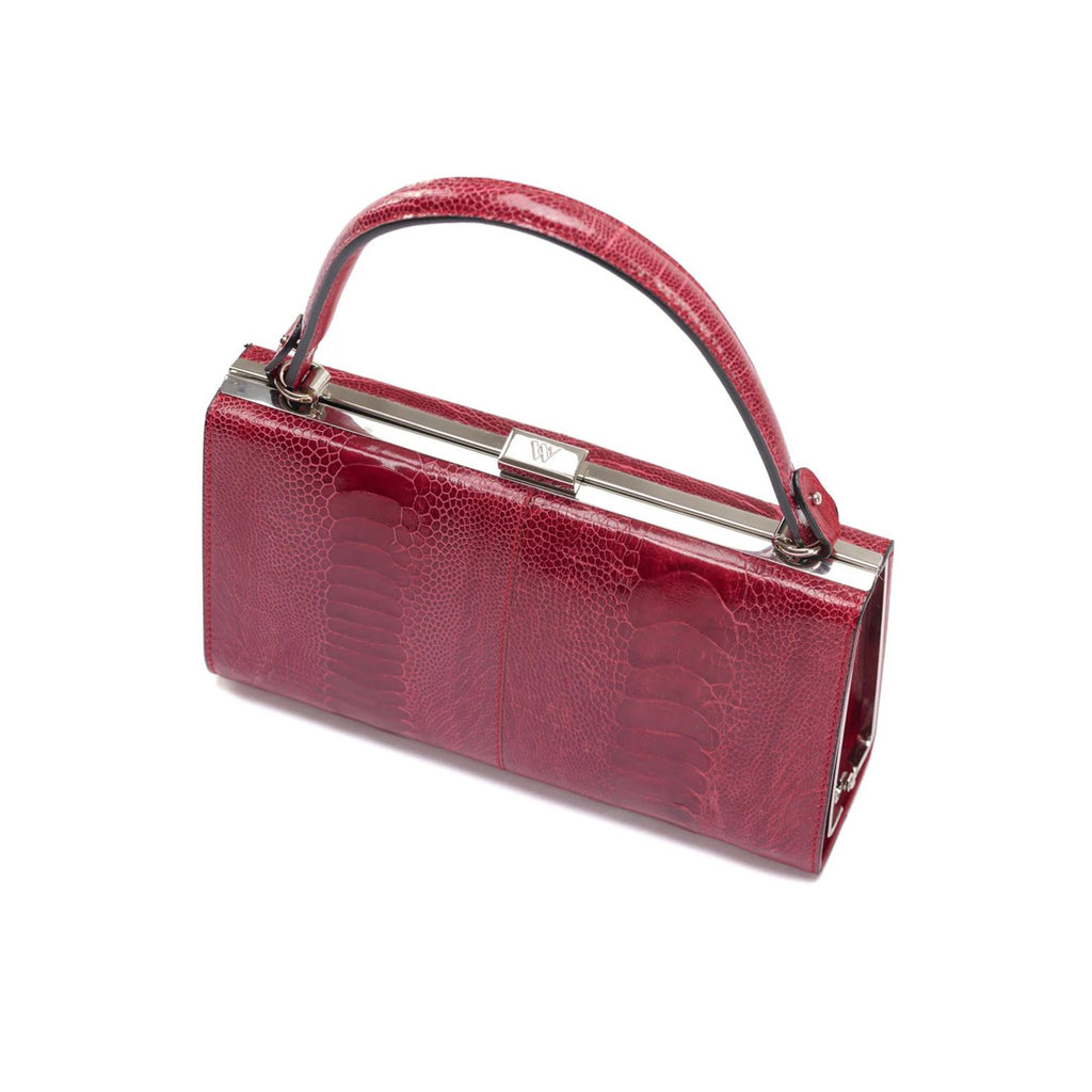 Libby — Red African Ostrich Leather Evening Bag