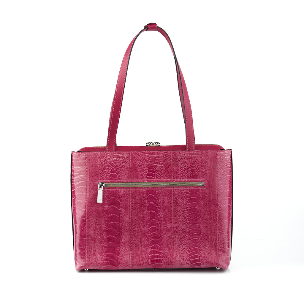 Lilibet — Pink African Ostrich Leather Tote Bag