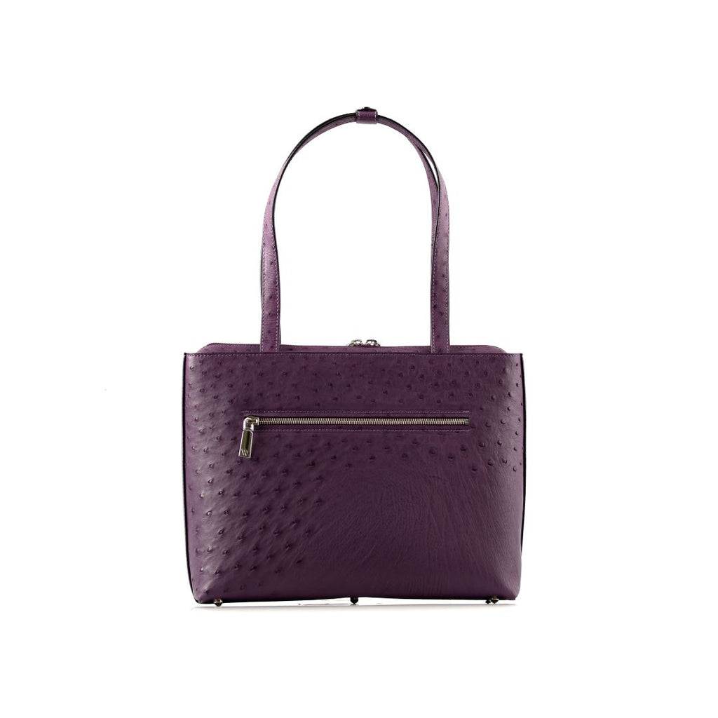Lilibet — Purple African Ostrich Leather Tote Bag