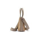 Lily — Beige African Ostrich Leg Leather Shoulder Bag