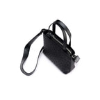Lily — Black African Ostrich Quill Leather Shoulder Bag
