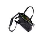 Lily — Black African Ostrich Quill Leather Shoulder Bag