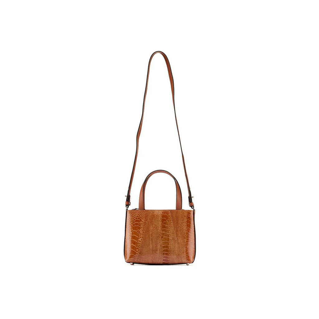 Lily — Brown African Ostrich Leather Shoulder Bag