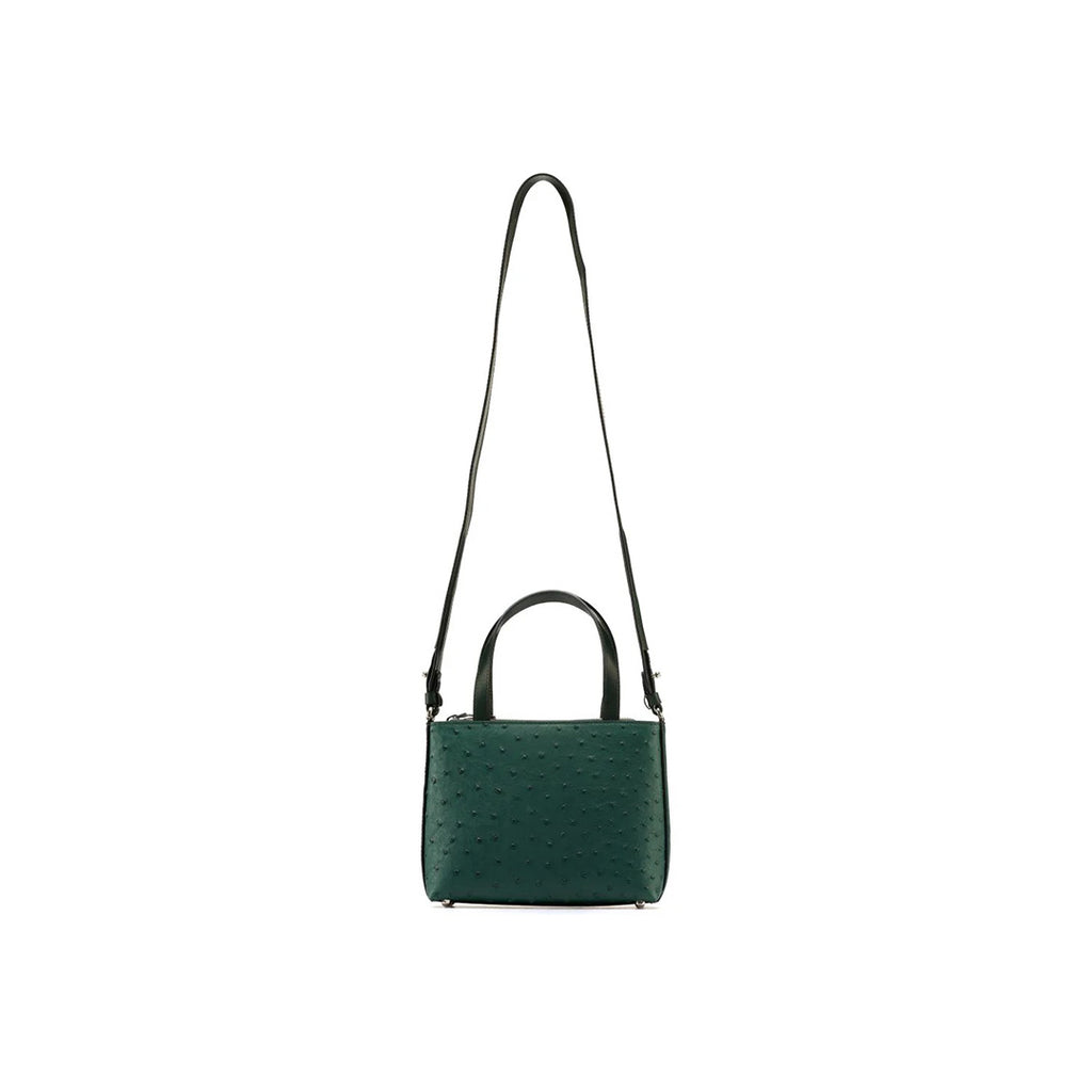 Lily — Green African Ostrich Leather Shoulder Bag