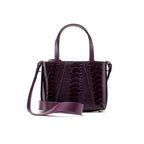 Lily — Purple African Ostrich Leg Leather Shoulder Bag