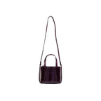 Lily — Purple African Ostrich Leg Leather Shoulder Bag