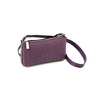 Los Angeles — Purple African Ostrich Leather Crossbody Purse with Adjustable Strap