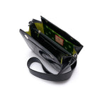 Lottie - Black African Ostrich Leather Crossbody Bag