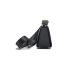 Lottie - Black African Ostrich Leather Crossbody Bag
