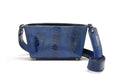 Lottie - Blue African Ostrich Leg Leather Crossbody Bag