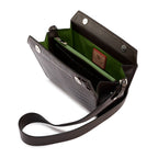 Lottie - Dark Brown Crocodile Leather Crossbody Bag