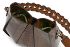 Lucia - Dark Brown African Ostrich Leather Shoulder Bag