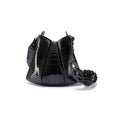 Luna - Black African Ostrich Leg Leather Shoulder Bag