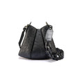 Luna - Black African Ostrich Quill Leather Shoulder Bag