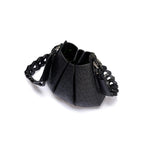 Luna - Black African Ostrich Quill Leather Shoulder Bag