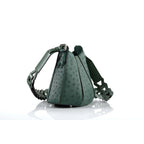 Luna - Green African Ostrich Quill Leather Shoulder Bag