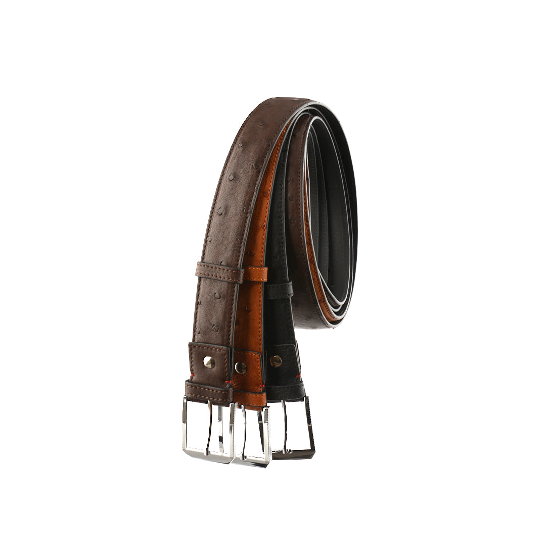 Men's 38mm Belt - Ostrich Quill Leather