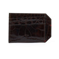 Oregon — Dark Brown Nile CrocodileLeather Card Holder