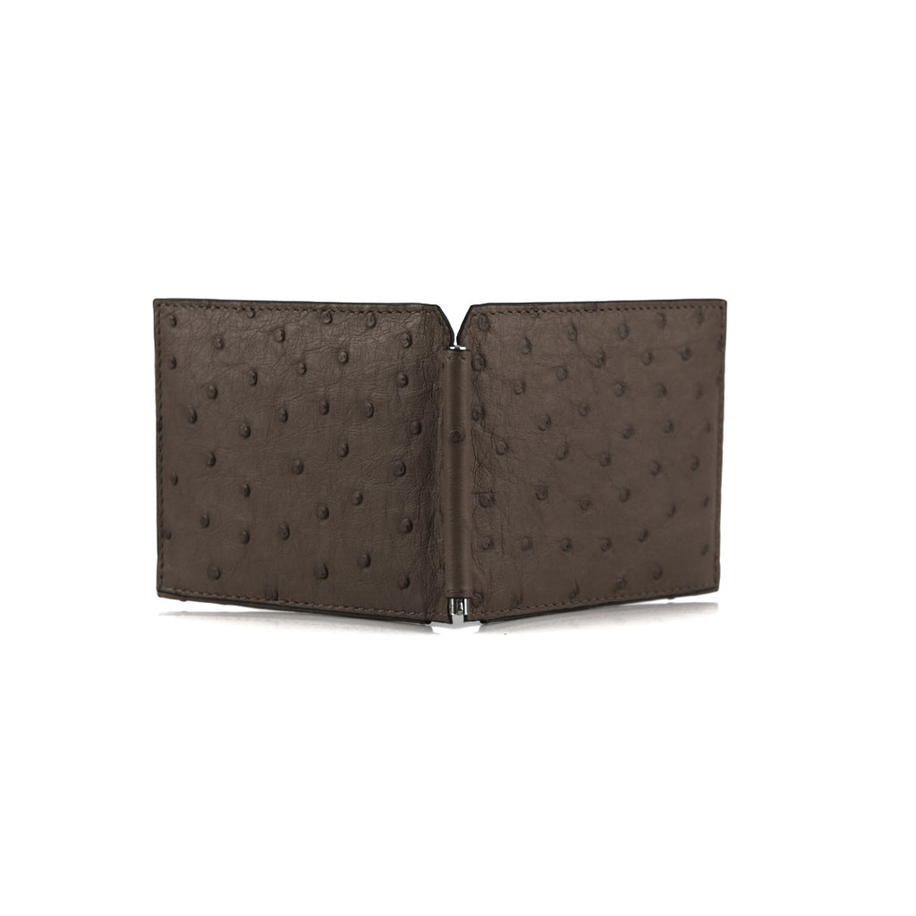 Brown textured wallet on a white background