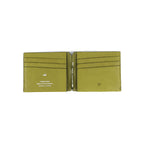 Green wallet with card slots on a white background