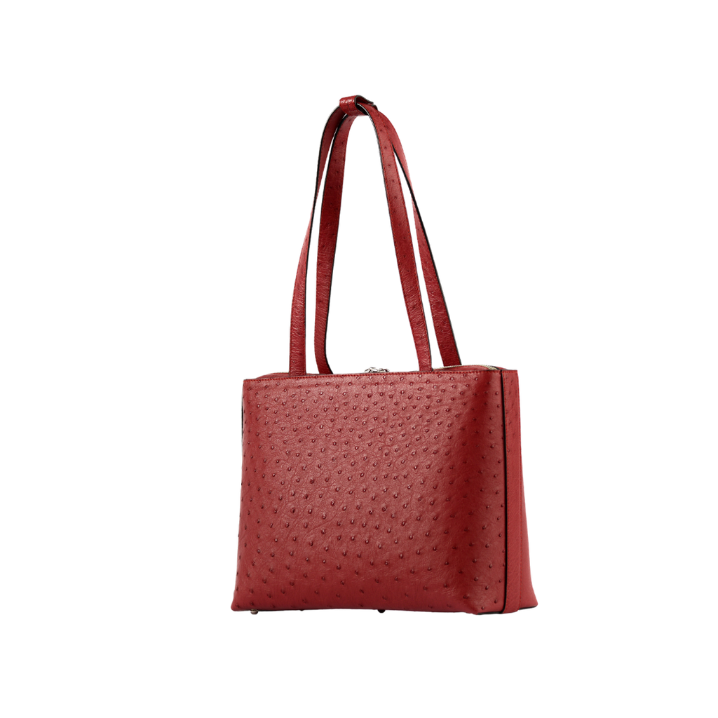 Lilibet — Red African Ostrich Leather Tote Bag