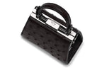 Vegas — Dark Brown African Ostrich Quill Leather Micro Bag