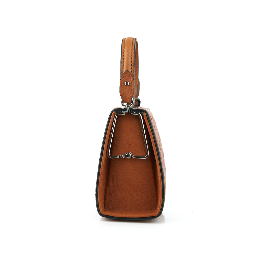 Vegas — Light Brown African Full-Quill Ostrich Leather Micro Bag