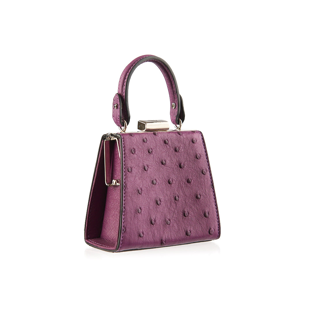 Vegas — Purple African Full-Quill Ostrich Leather Micro Bag