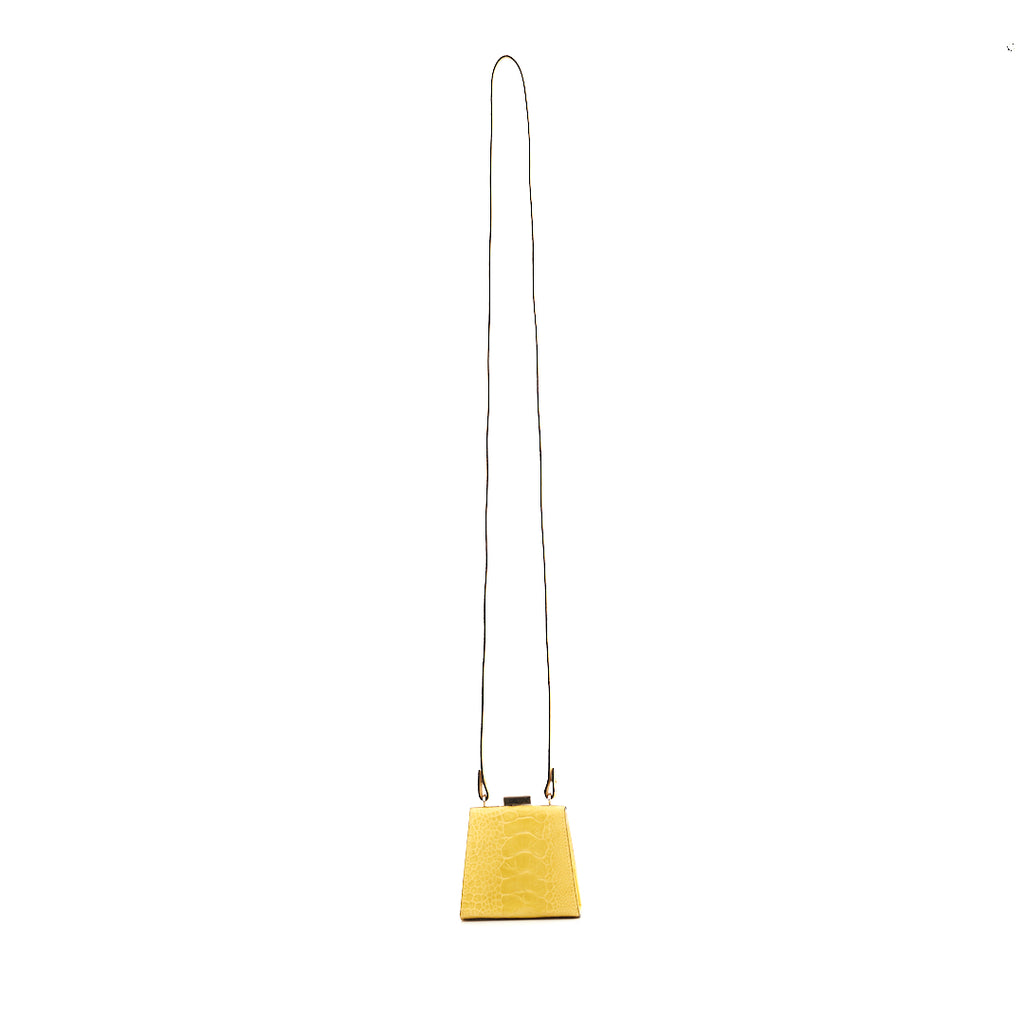 Vegas — Yellow African Ostrich Leg Leather Micro Bag