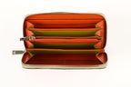 Virginia — Orange African Ostrich Quill Leather Long Wallet Purse