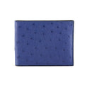 Alaska — Blue African Ostrich Leather Bi-Fold Wallet