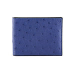 Alaska — Blue African Ostrich Leather Bi-Fold Wallet