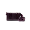 Georgia — Purple African Ostrich Leg Leather Clutch Bag with Removable Link Strap