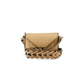 Lee — Beige African Full-Quill Ostrich Leather Shoulder Bag with Adjustable Strap